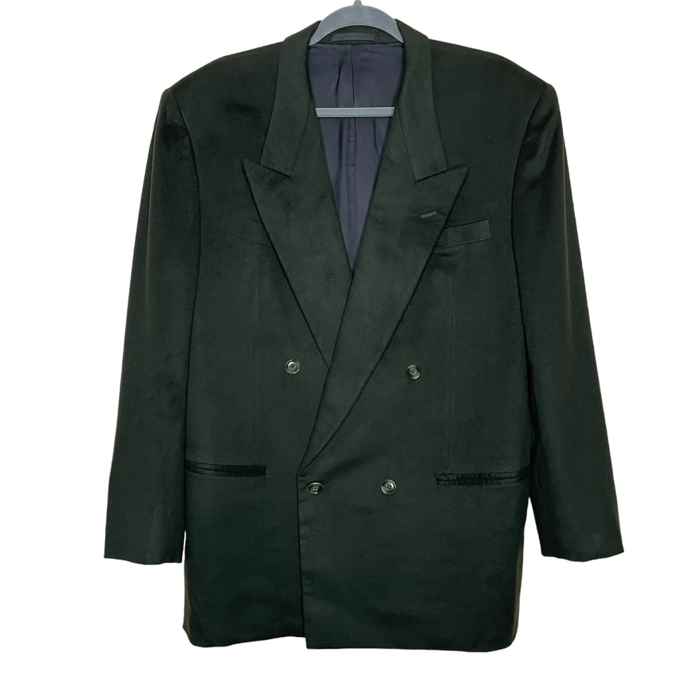 Ing Loro Piana Cashmere Wool 42 Mens Olive Green Double Breasted L Blazer Jacket